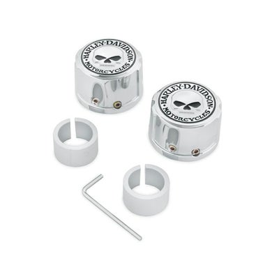 43163-08A】ハーレー純正 フロントアクスルナットカバーWillie G Skull 