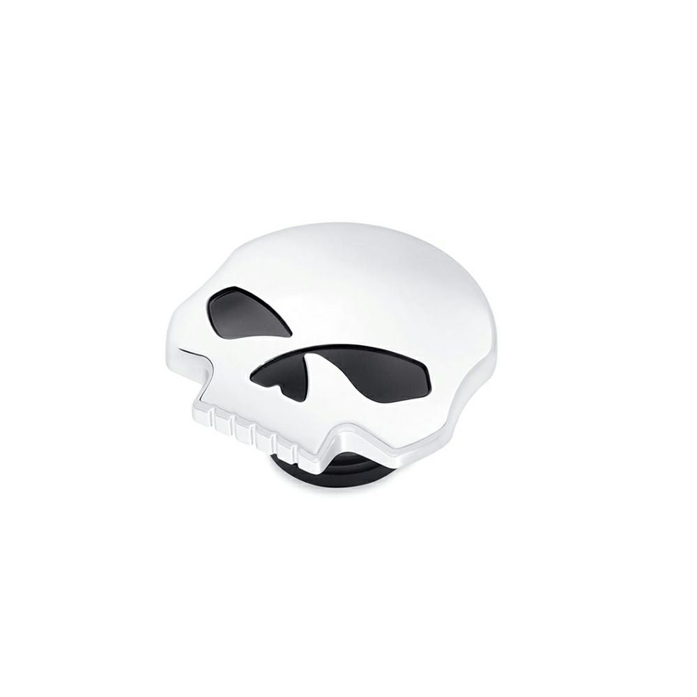 61100125A】ハーレー純正 フュエルキャップ スカル クローム右Skull