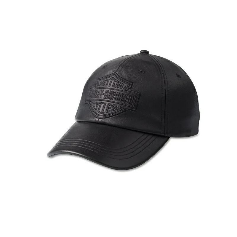 Harley-Davidson ハーレーベースボールキャップ 黒2万の品新品 HARLEY-DAVIDSON 純正（ハーレーダビッドソン）バー＆シールド レザー