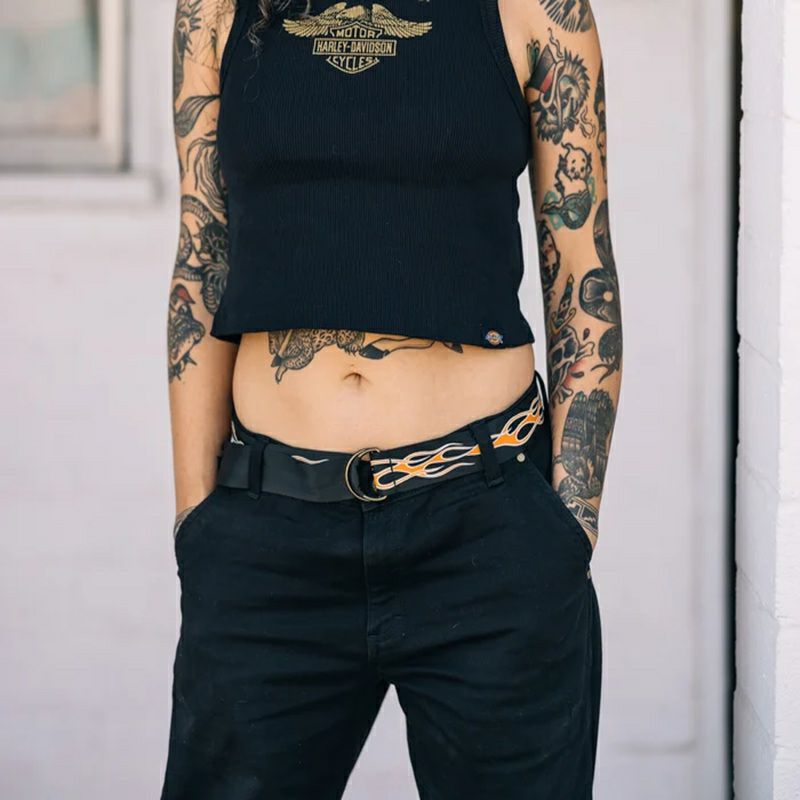 HARLEY-DAVIDSON 純正（ハーレーダビッドソン）ウィメンズ Dickies x H-D フレックスフィット ダブルポケット カーペンターパンツ フレームベルト付き_96580-25VW